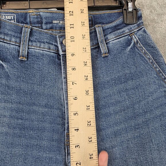 Old Navy Workwear Jeans Womens 4 Blue Curvy Sky-Hi Straight High Rise Utility - Picture 4 of 14
